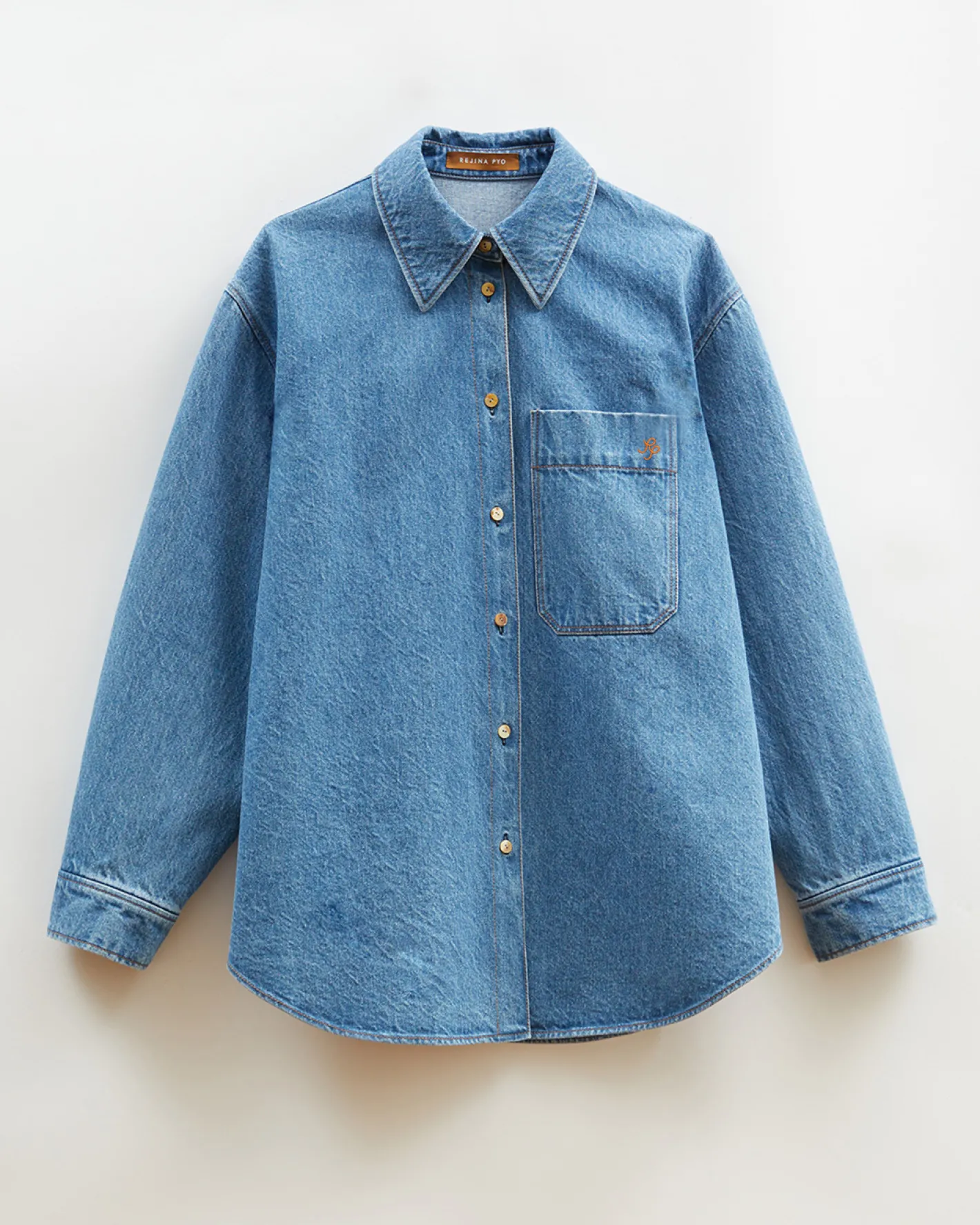 New Caprice Shirt Organic Cotton Denim Indigo Shirts & Blouses | Denim