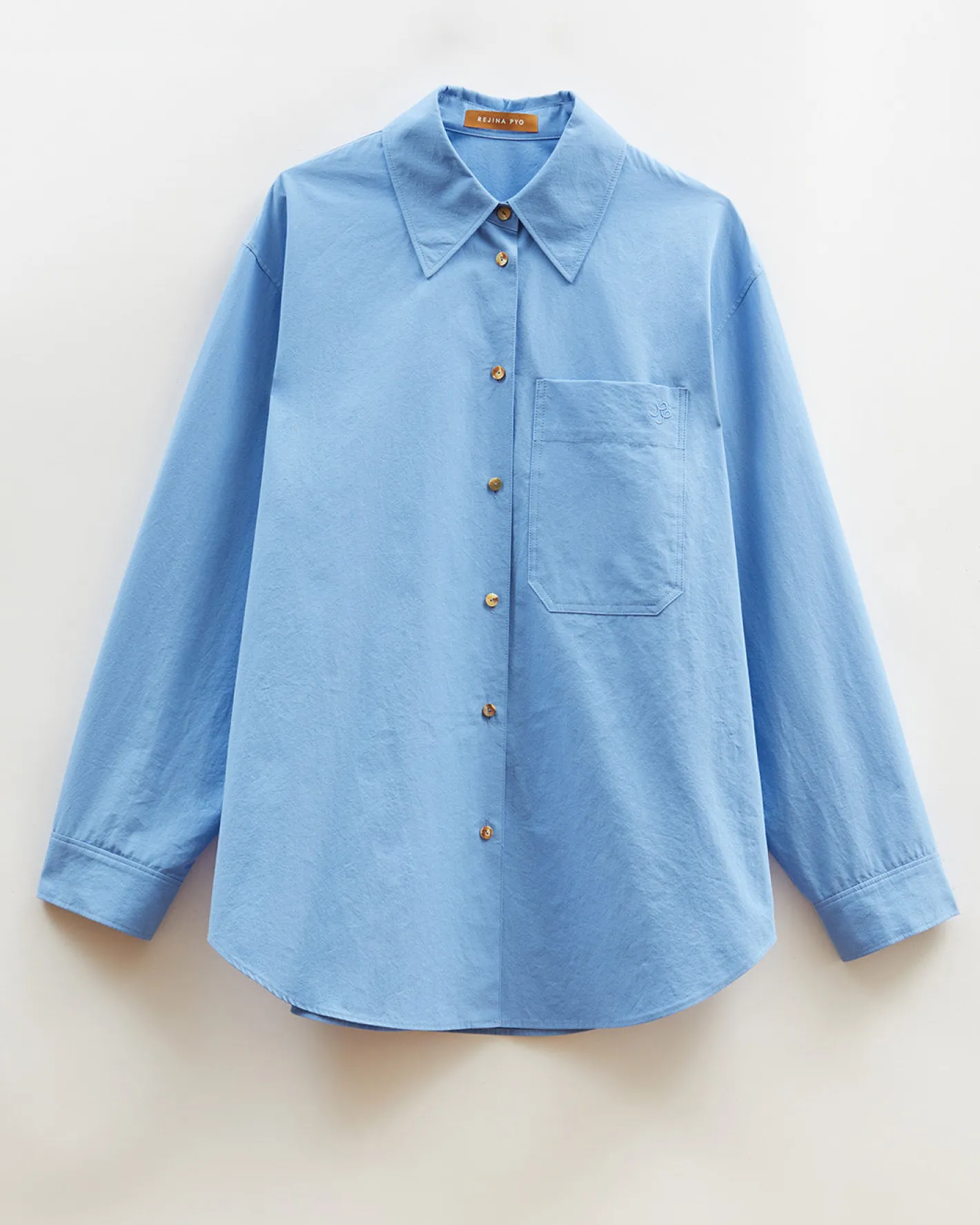 Sale Caprice Shirt Organic Cotton Blue Shirts & Blouses | Clothing