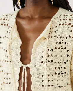 Fashion Caro Cardigan Organic Cotton Cream Knitwear | Clothing