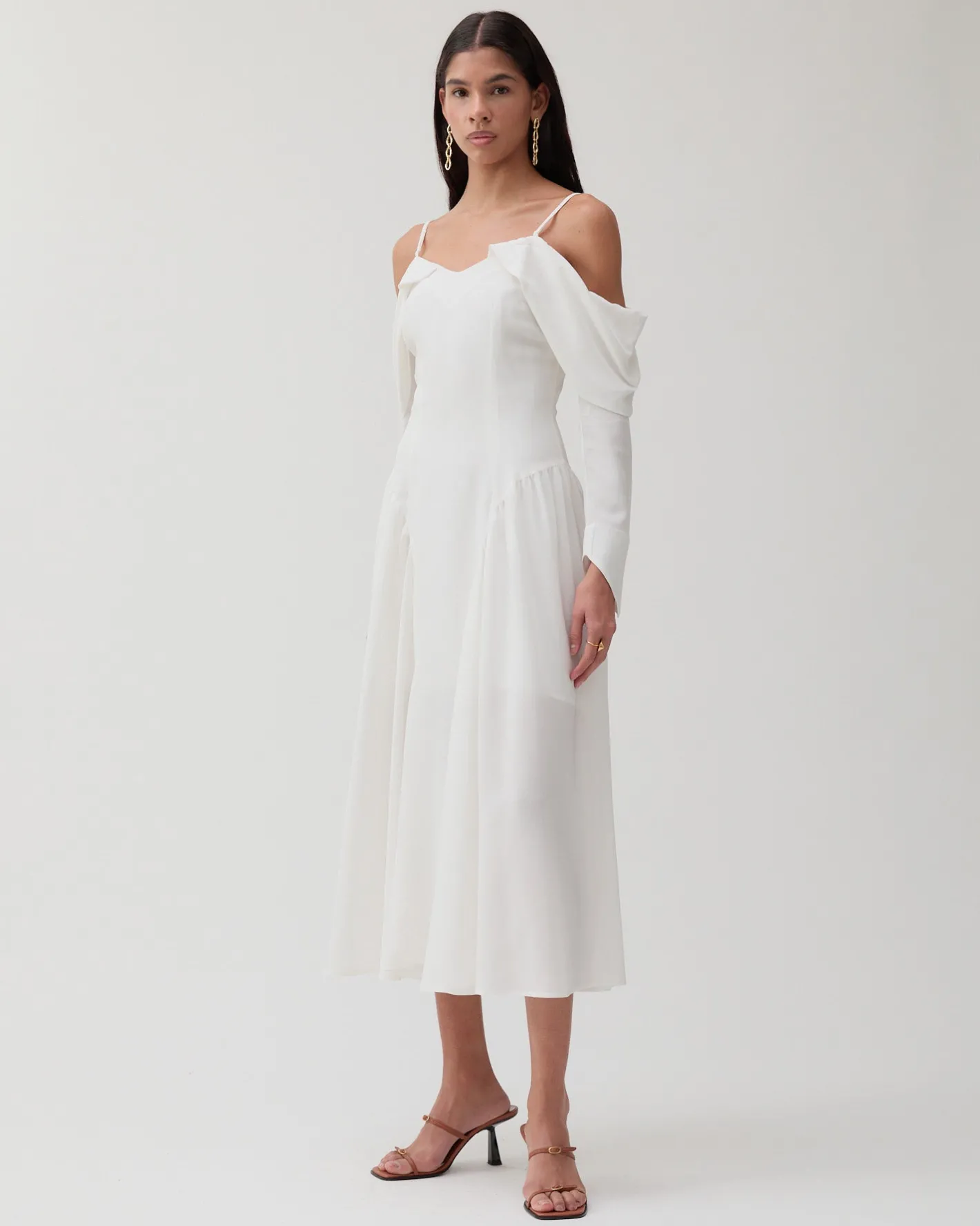 Discount Casey Dress Silk Crepe de Chine Off-White Dresses | Clothing