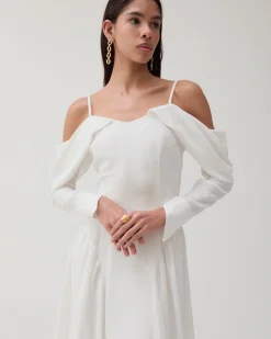 Discount Casey Dress Silk Crepe de Chine Off-White Dresses | Clothing