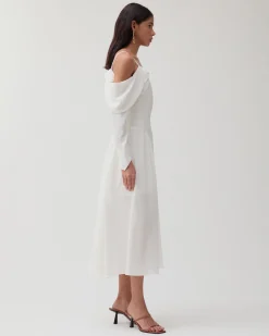 Discount Casey Dress Silk Crepe de Chine Off-White Dresses | Clothing