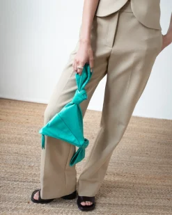 Discount Cathy Trouser Cotton Silk Double-face Beige Trousers | Tailoring