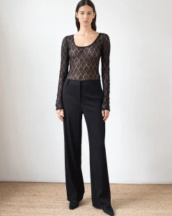 Sale Cathy Trouser Crepe Twill Viscose Black Trousers | Tailoring