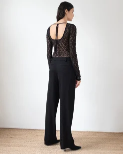 Sale Cathy Trouser Crepe Twill Viscose Black Trousers | Tailoring
