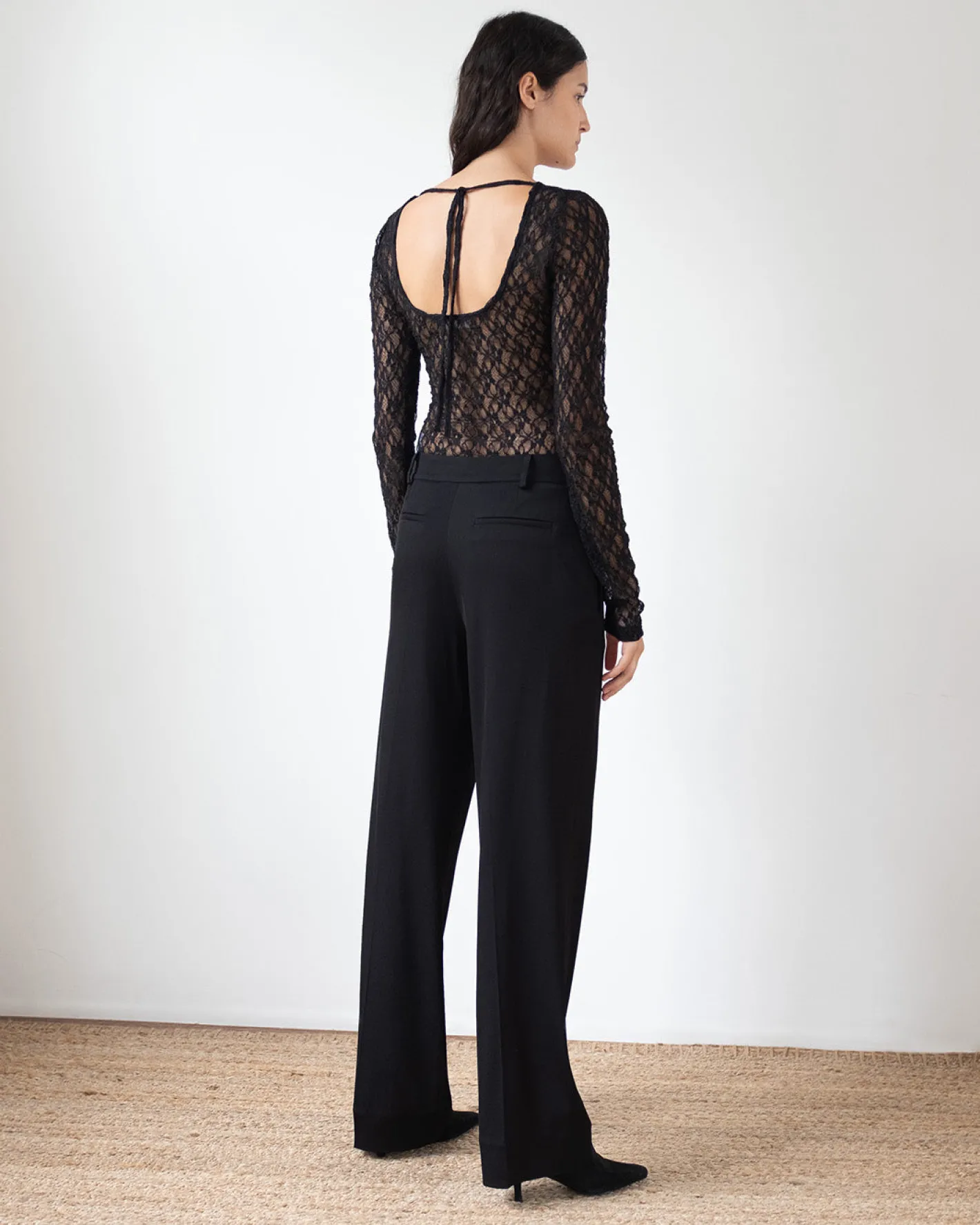 Sale Cathy Trouser Crepe Twill Viscose Black Trousers | Tailoring