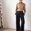 Outlet Cathy Trousers Duchesse Satin Black Tailoring | Clothing