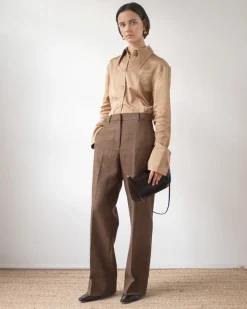 Clearance Cathy Trousers Wool Check Brown Tailoring | Clothing
