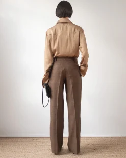 Clearance Cathy Trousers Wool Check Brown Tailoring | Clothing