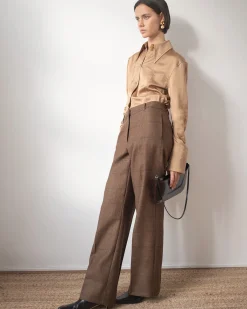 Clearance Cathy Trousers Wool Check Brown Tailoring | Clothing