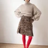 Sale Cecily Skirt Wool Blend Jacquard Tiger Beige Skirts | Clothing