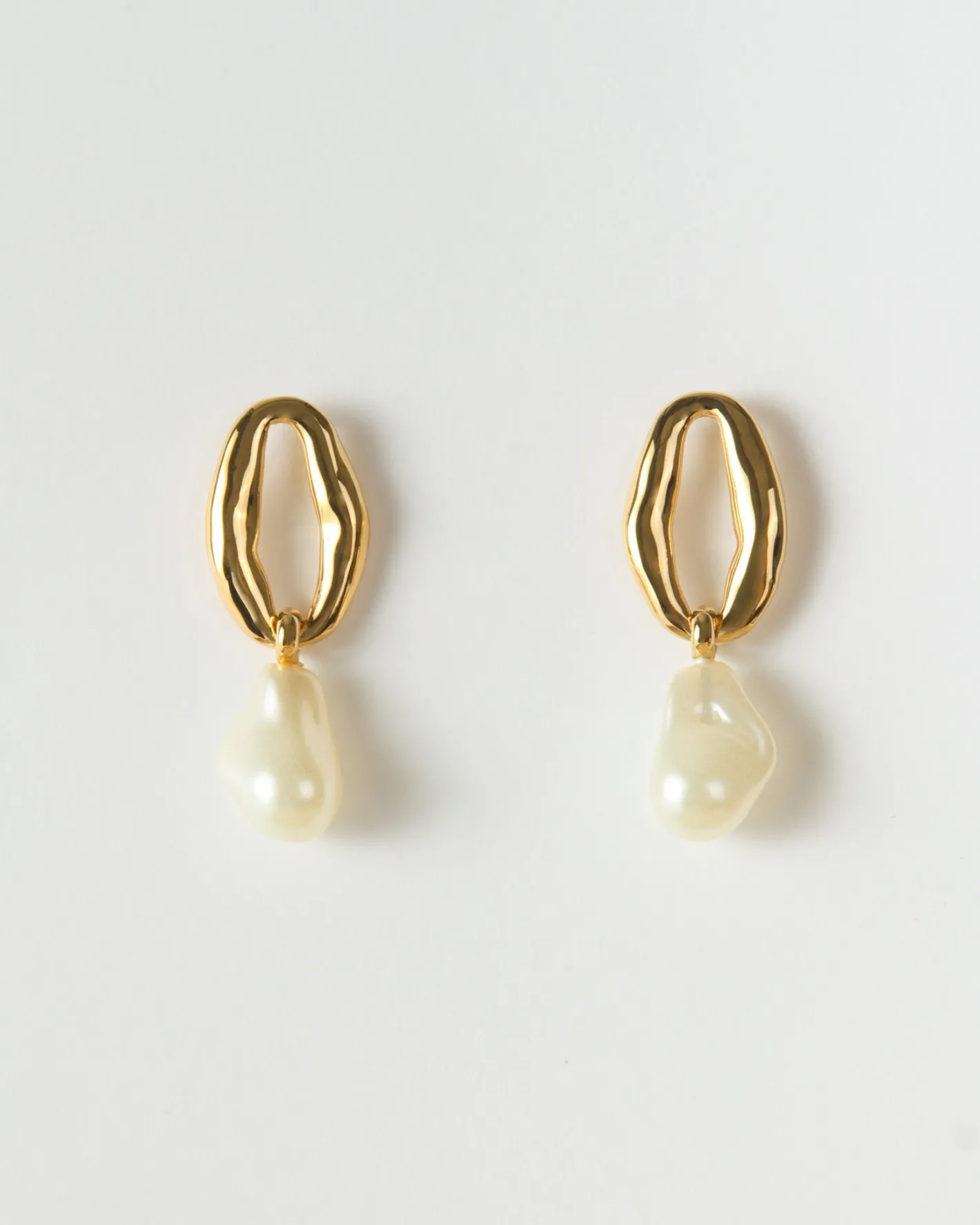 Sale Chain Pendant Earrings Glass Pearl Gold Earrings