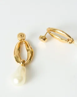 Sale Chain Pendant Earrings Glass Pearl Gold Earrings