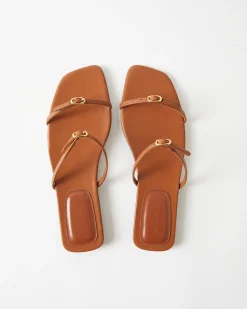 Fashion Clara Sandals Leather Nappa Tan Flats