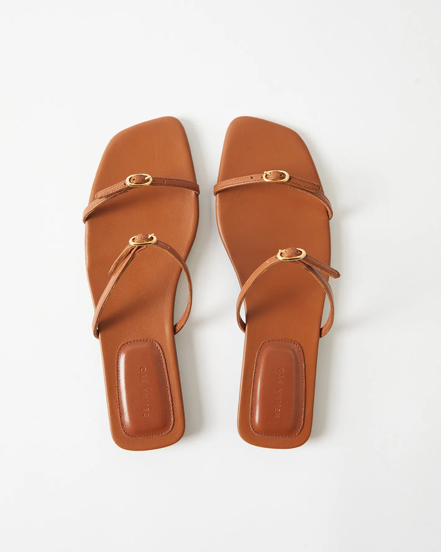 Fashion Clara Sandals Leather Nappa Tan Flats