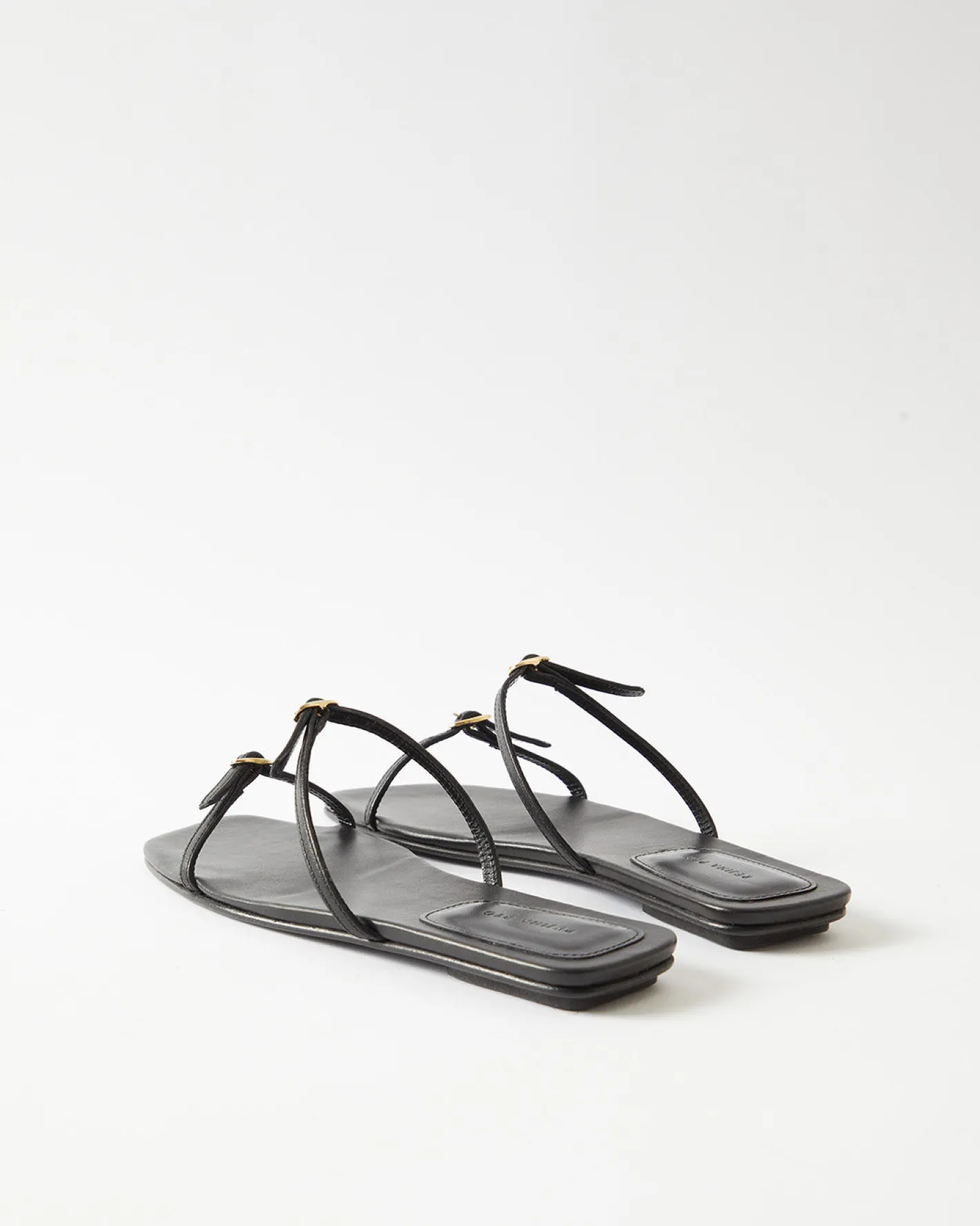 Hot Clara Sandals Leather Nappa Black Flats