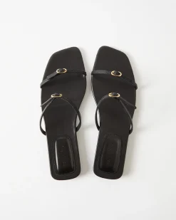 Hot Clara Sandals Leather Nappa Black Flats