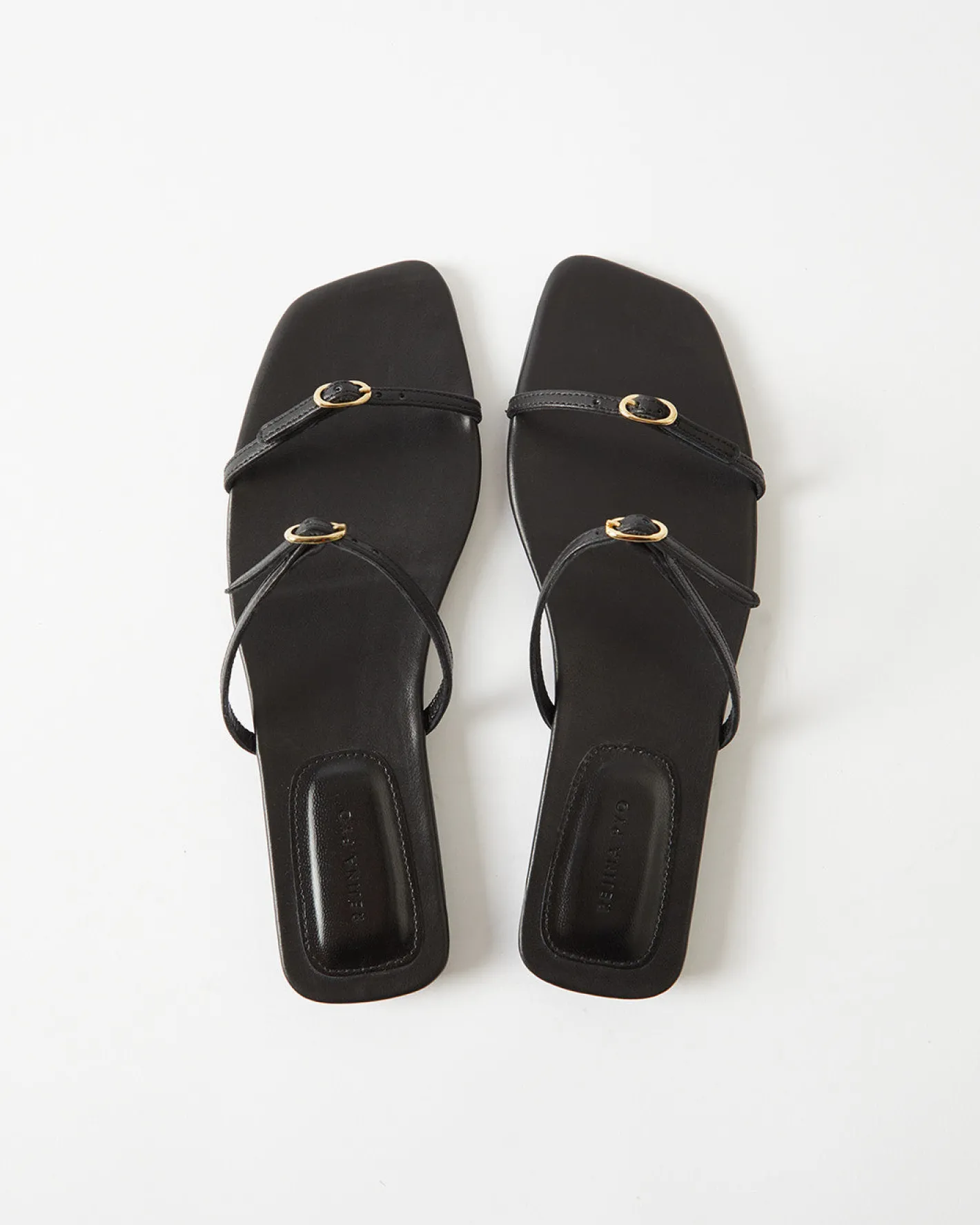 Hot Clara Sandals Leather Nappa Black Flats