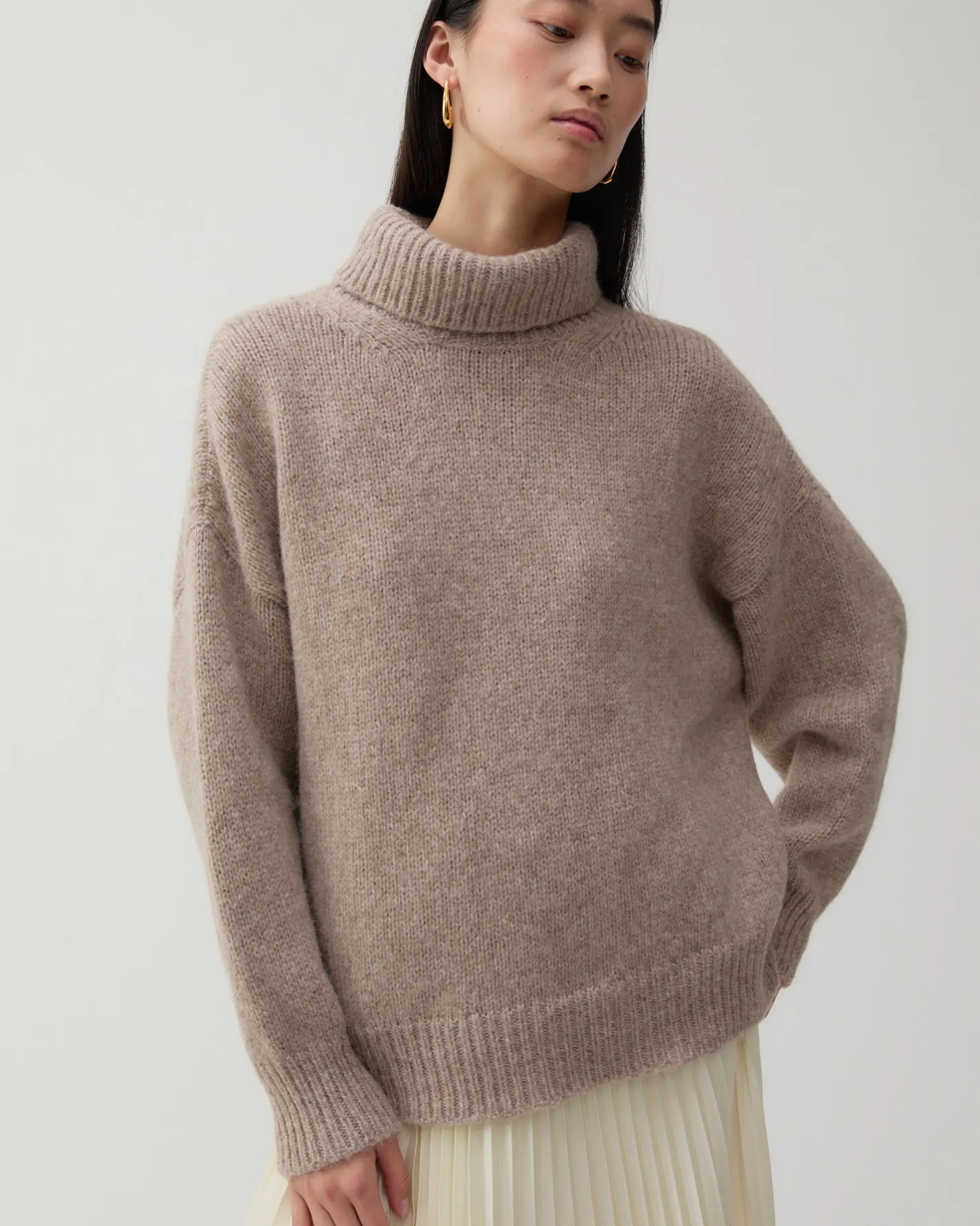 Clearance Claudia Sweater Chunky Alpaca Oat Knitwear | Clothing