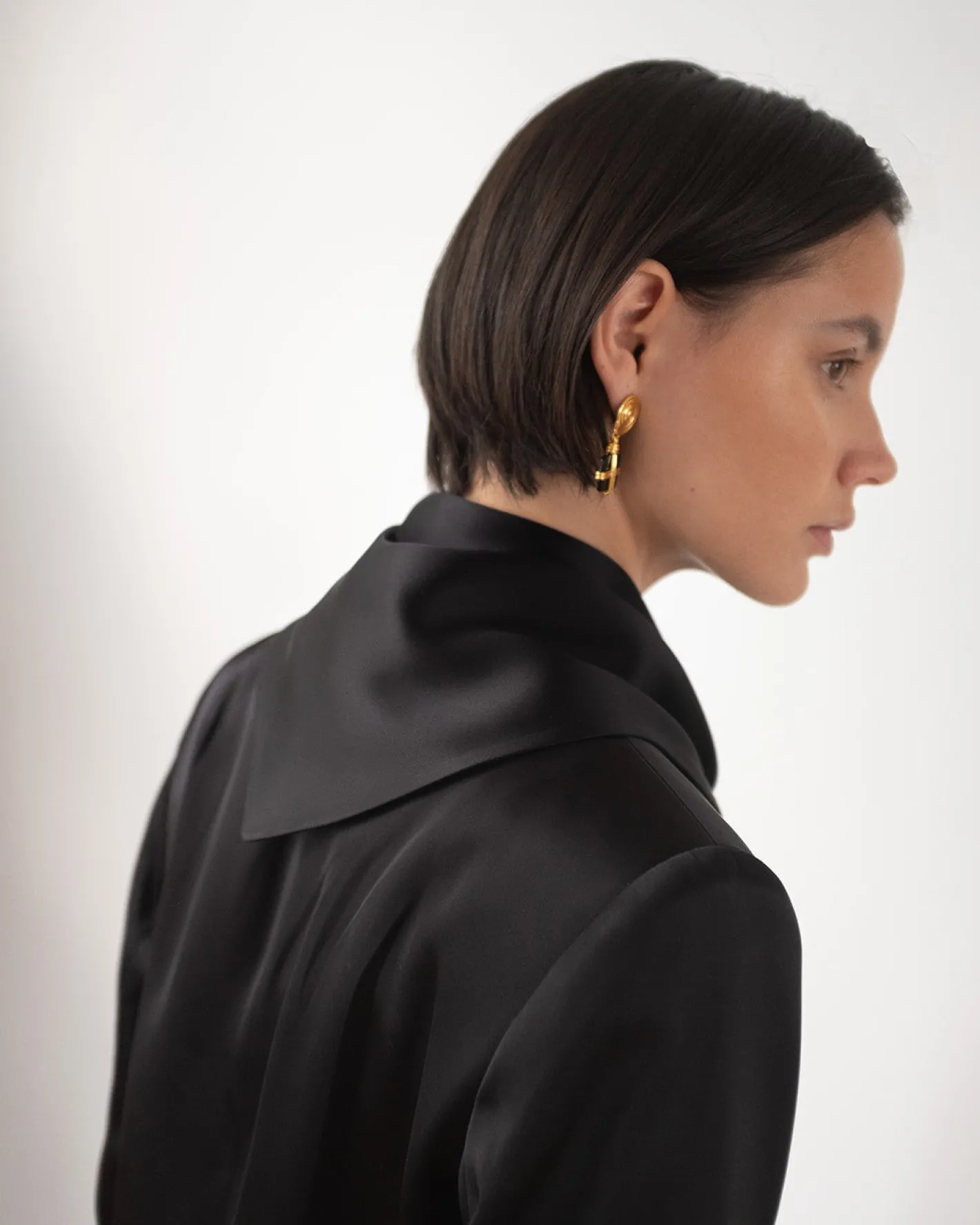 New Cleo Jacket Duchesse Satin Black Tailoring | Jackets
