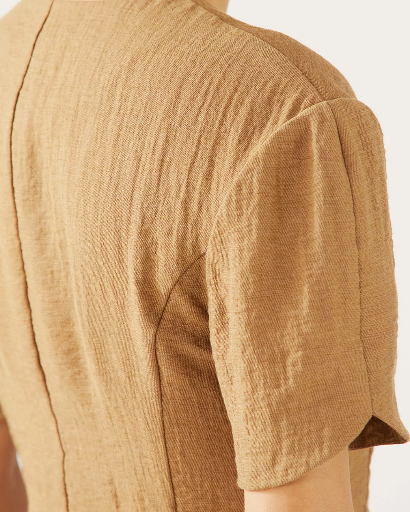 Best Cody Blouse Viscose Linen Blend Caramel Shirts & Blouses | Tailoring