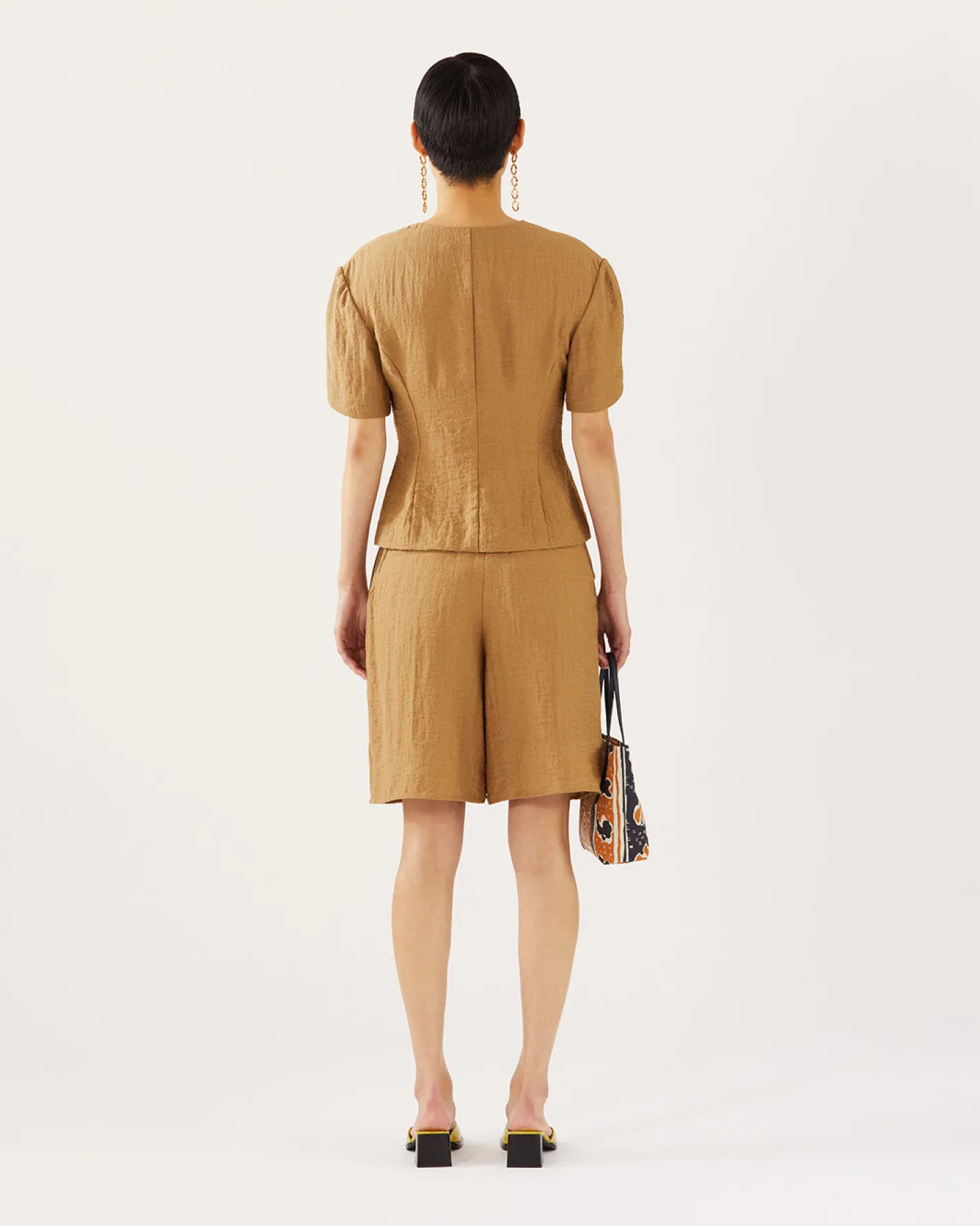 Best Cody Blouse Viscose Linen Blend Caramel Shirts & Blouses | Tailoring