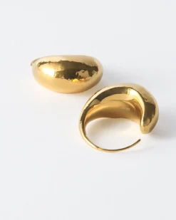 Sale Curved Hoops Gold Plated Earrings