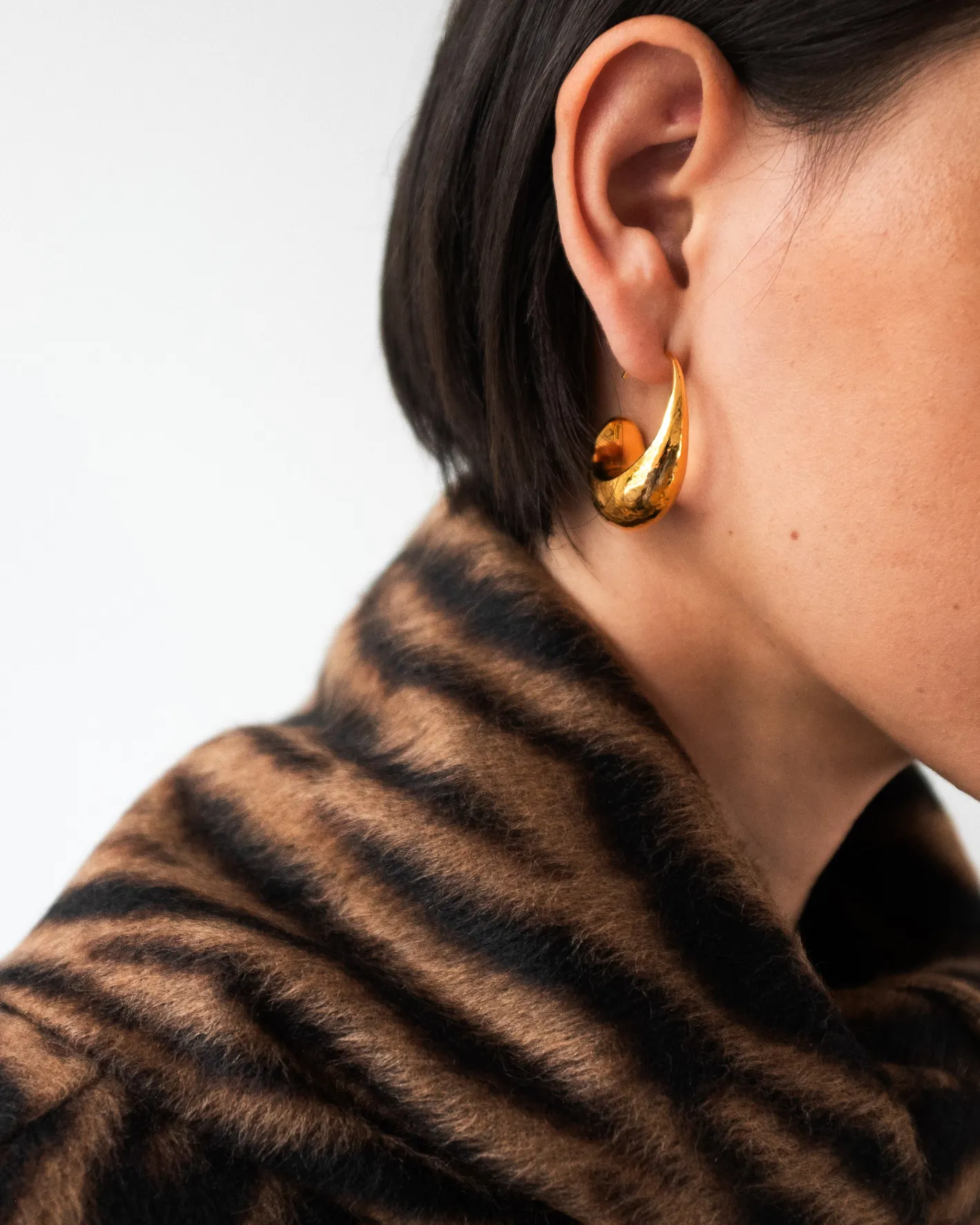 Sale Curved Hoops Gold Plated Earrings