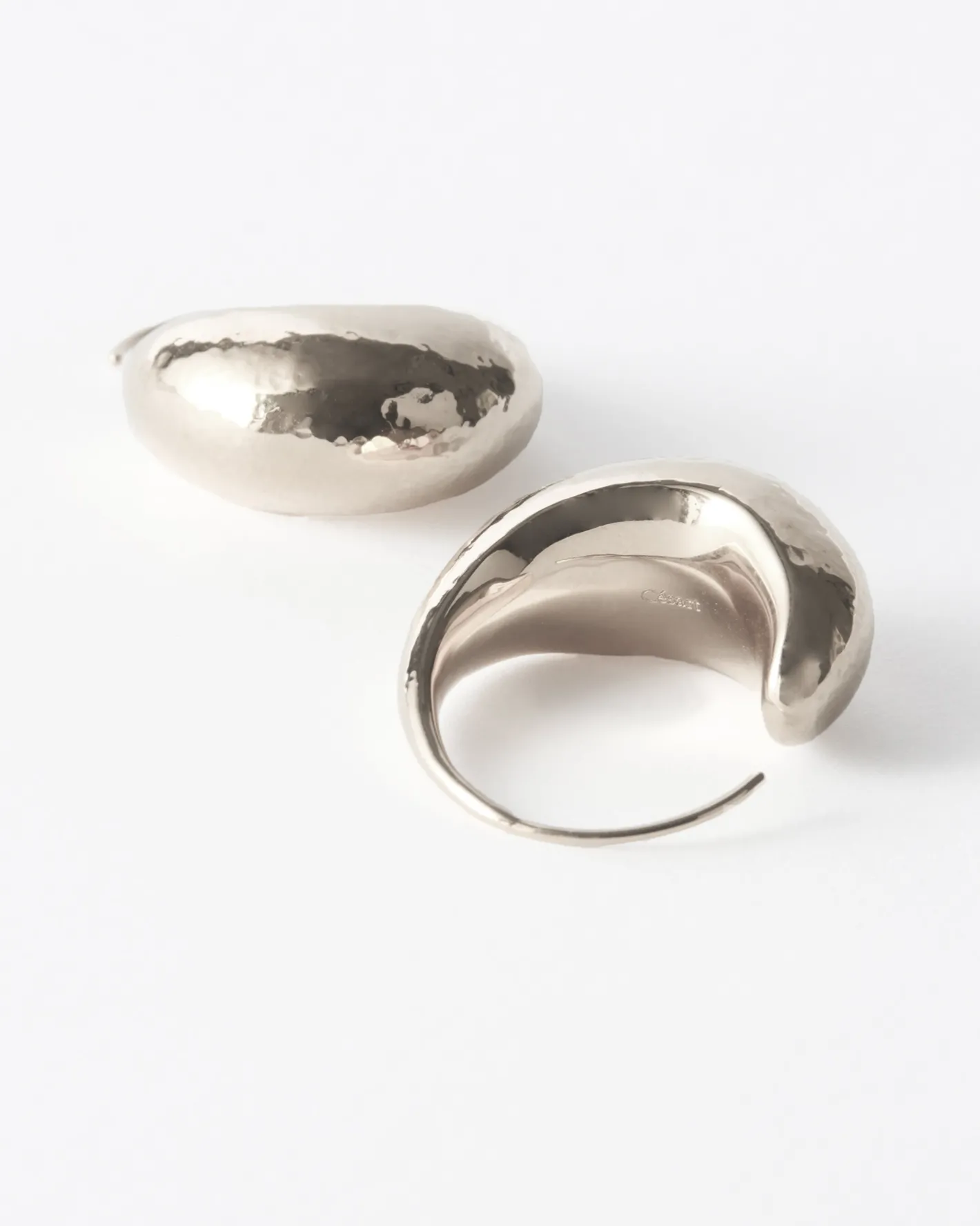 Online Curved Hoops Silver Plated Earrings
