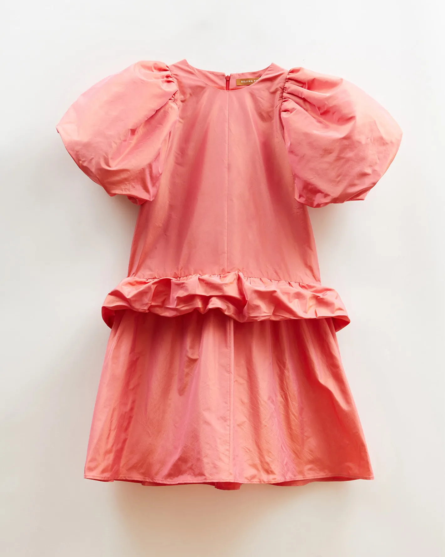 Fashion Daisy Dress Silk Taffeta Coral Dresses