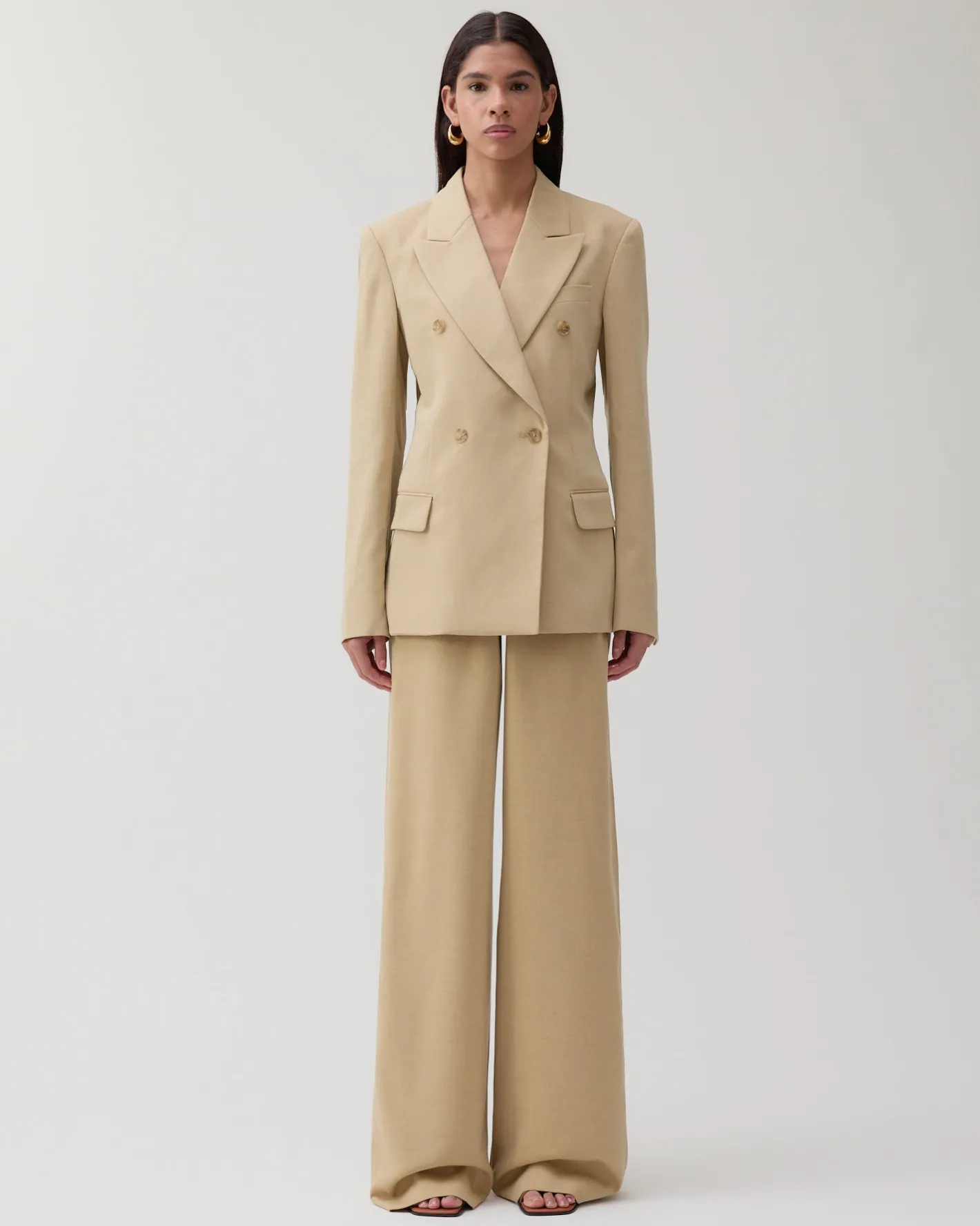 Hot Dana Blazer Tencel Blend Suiting Beige Tailoring | Jackets