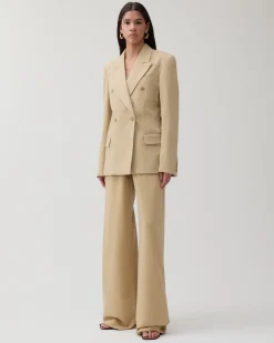 Hot Dana Blazer Tencel Blend Suiting Beige Tailoring | Jackets
