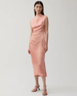 Clearance Delilah Dress Acetate Satin Pink Dresses | Clothing