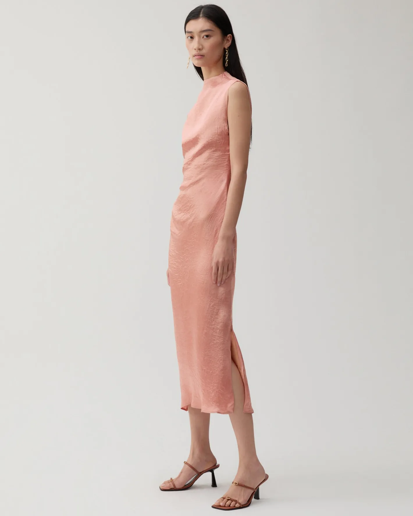 Clearance Delilah Dress Acetate Satin Pink Dresses | Clothing