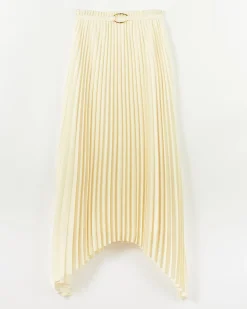 Hot Dilan Skirt Pleated Satin Off-White Skirts | Clothing