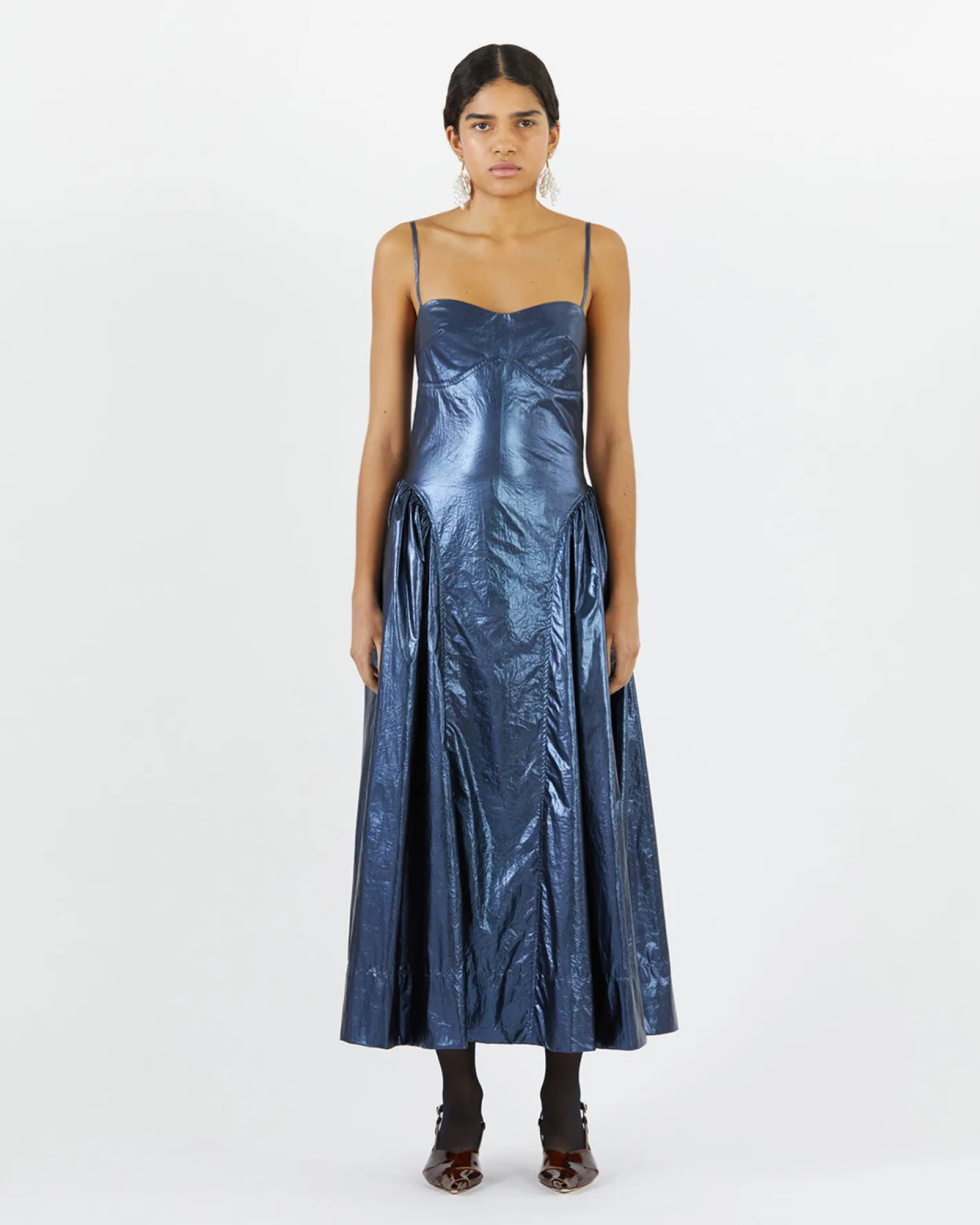 Discount Dora Dress Lamé Metallic Navy Dresses | Clothing