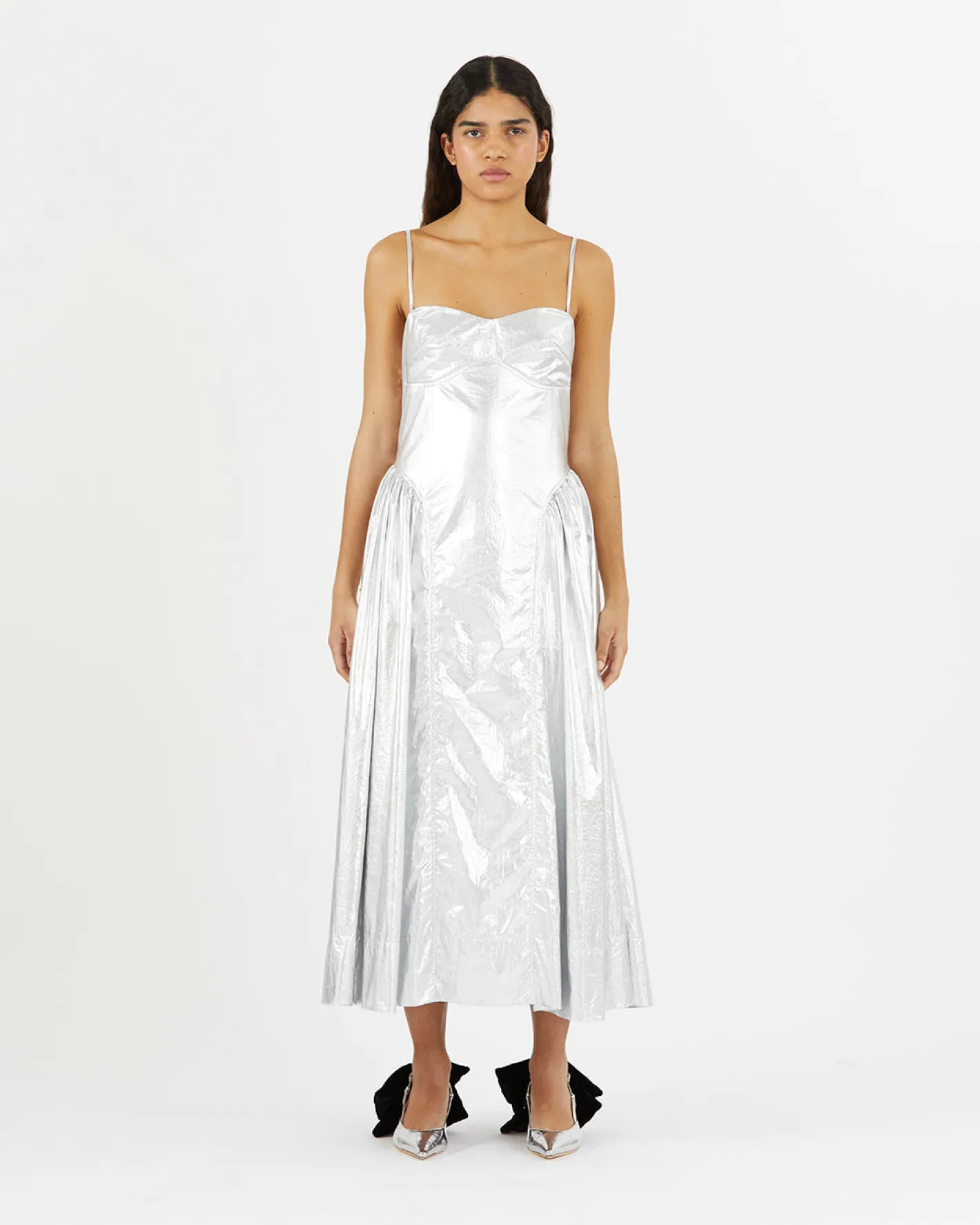 Best Dora Dress Lamé Metallic Silver Dresses | Clothing