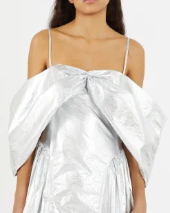 Best Dora Dress Lamé Metallic Silver Dresses | Clothing
