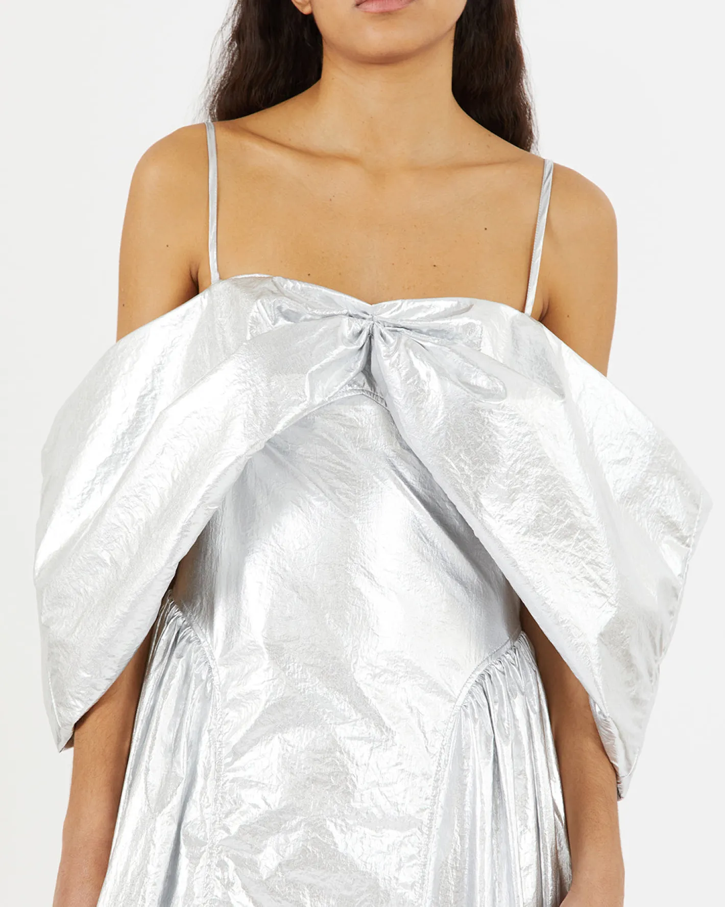 Best Dora Dress Lamé Metallic Silver Dresses | Clothing