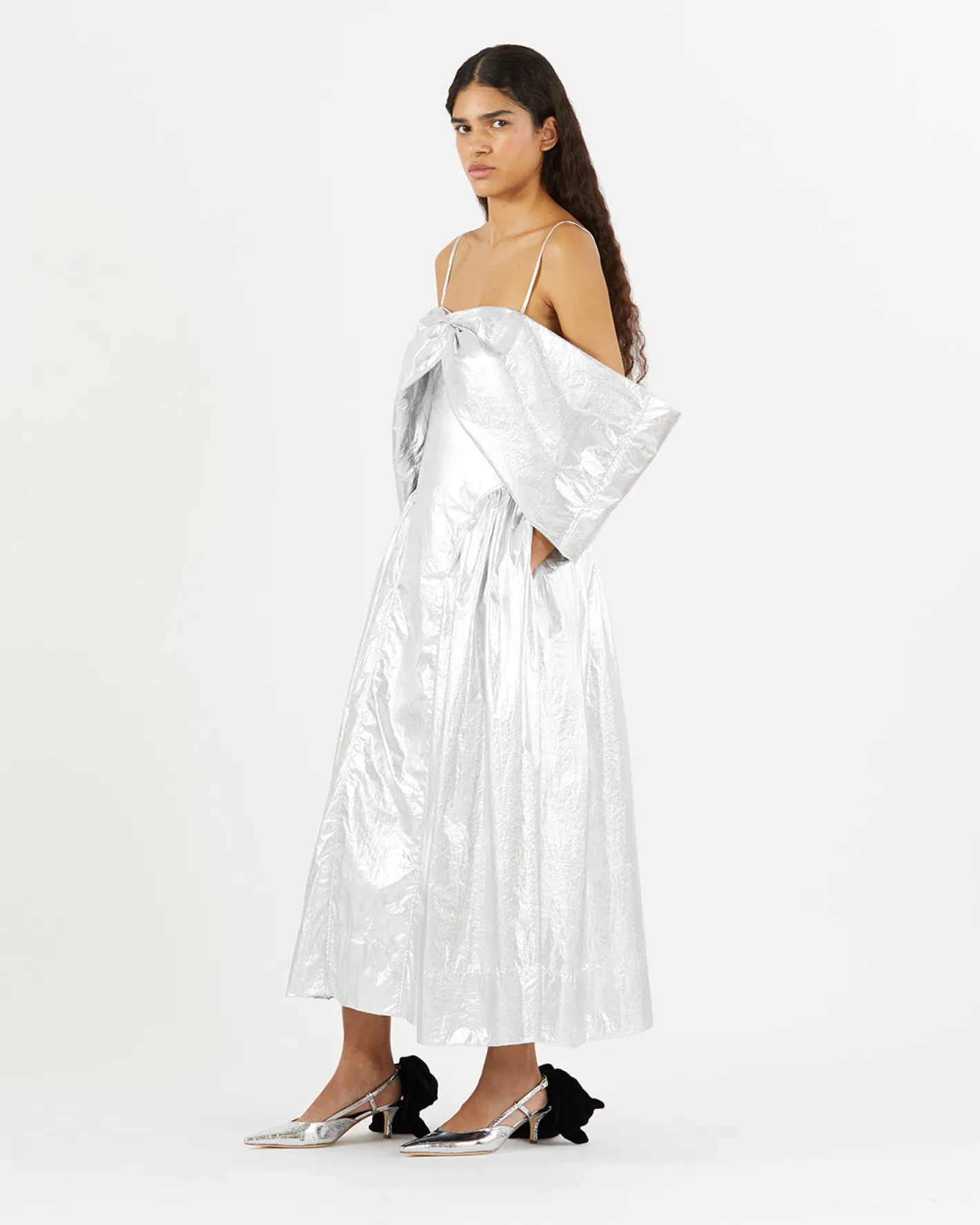 Best Dora Dress Lamé Metallic Silver Dresses | Clothing