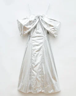 Best Dora Dress Lamé Metallic Silver Dresses | Clothing