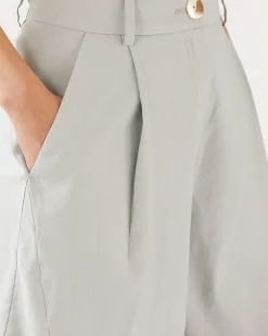 Fashion Doris Shorts Viscose Linen Blend Blue Tailoring | Clothing