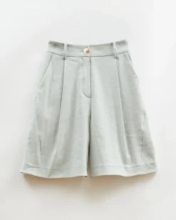 Fashion Doris Shorts Viscose Linen Blend Blue Tailoring | Clothing