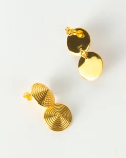 Fashion Double Spin Earrings Gold Plated Earrings