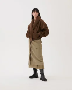 Clearance Duvet Jacket Nylon Brown Jackets | Jackets