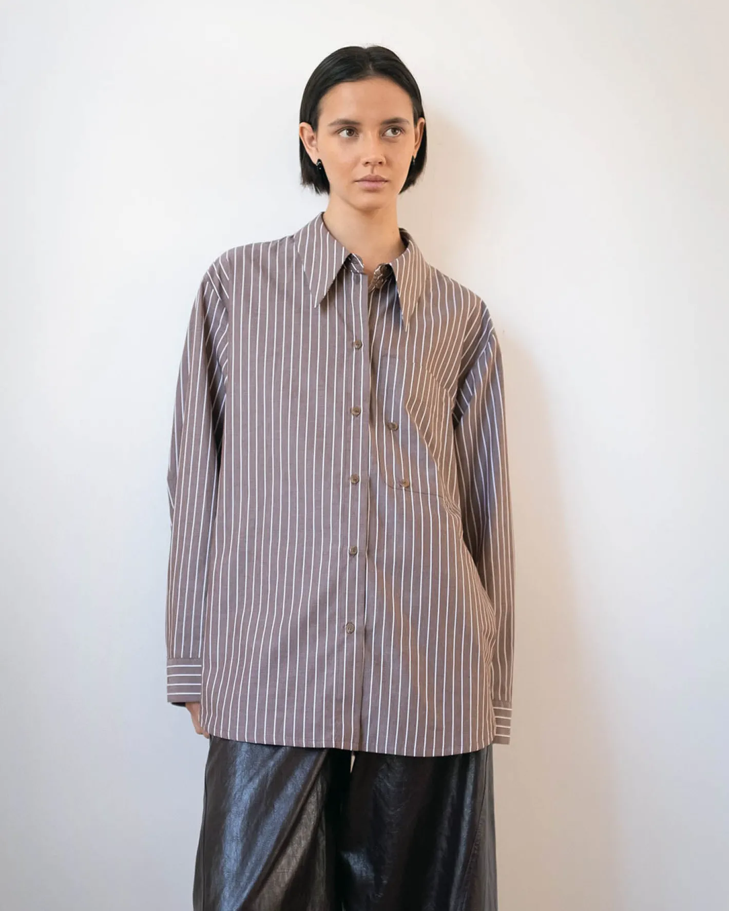 Online Ellis Shirt Cotton Stripe Brown Shirts & Blouses | Clothing