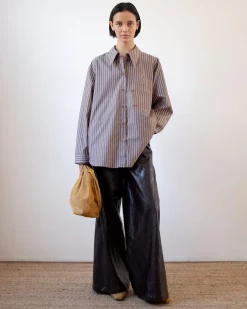 Online Ellis Shirt Cotton Stripe Brown Shirts & Blouses | Clothing