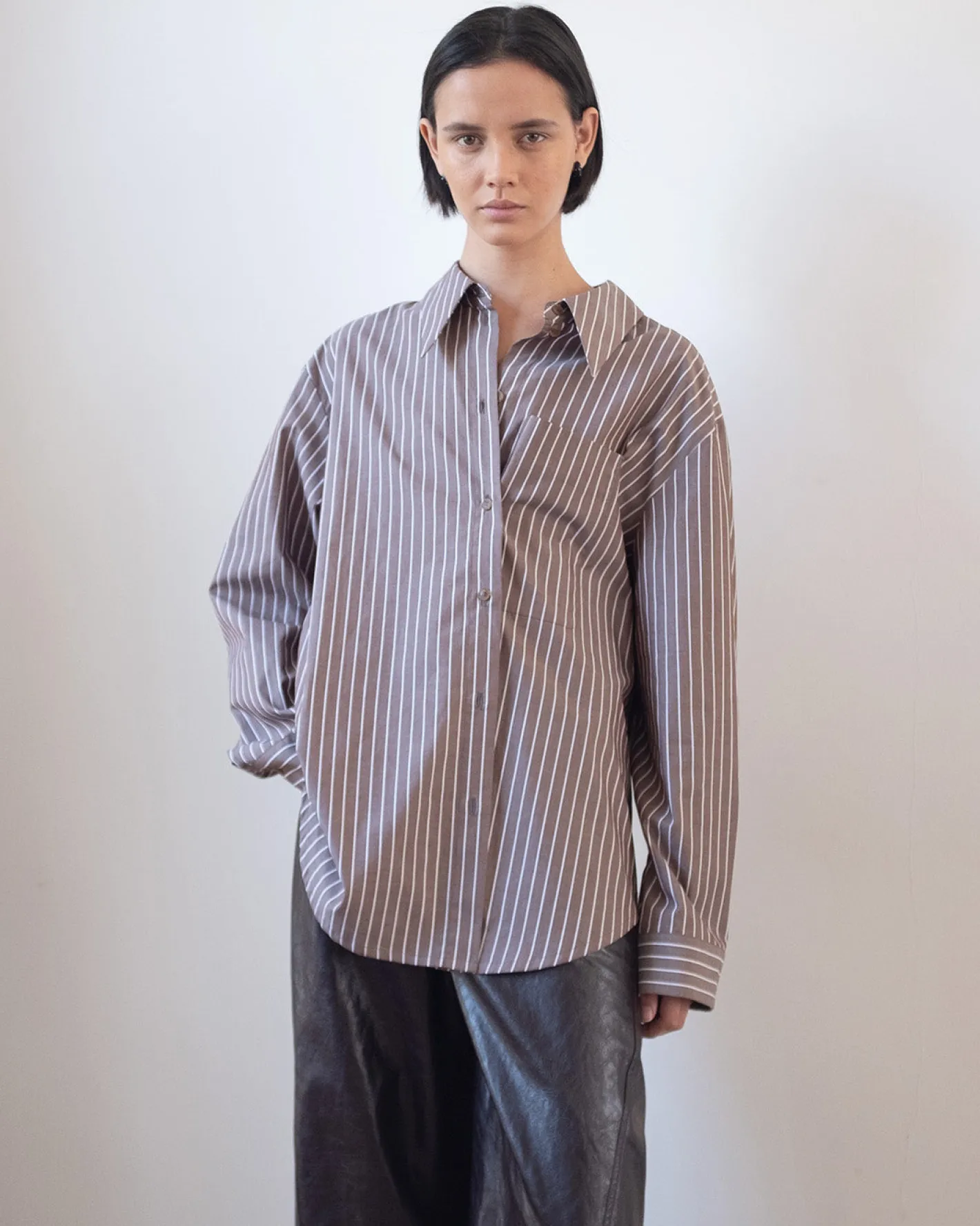 Online Ellis Shirt Cotton Stripe Brown Shirts & Blouses | Clothing