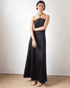 Sale Ellison Dress Duchesse Satin Black Dresses | Clothing