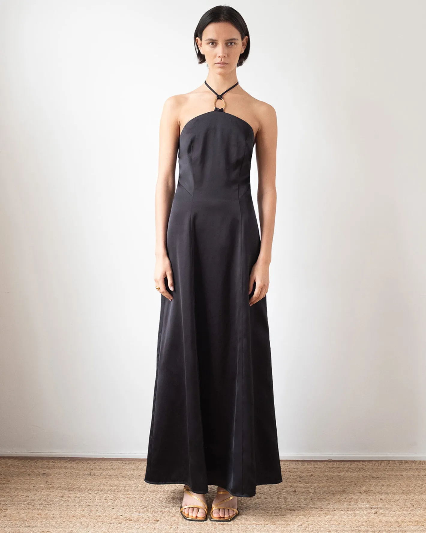 Sale Ellison Dress Duchesse Satin Black Dresses | Clothing